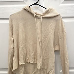 Brandy Melville pale yellow waffle sweater